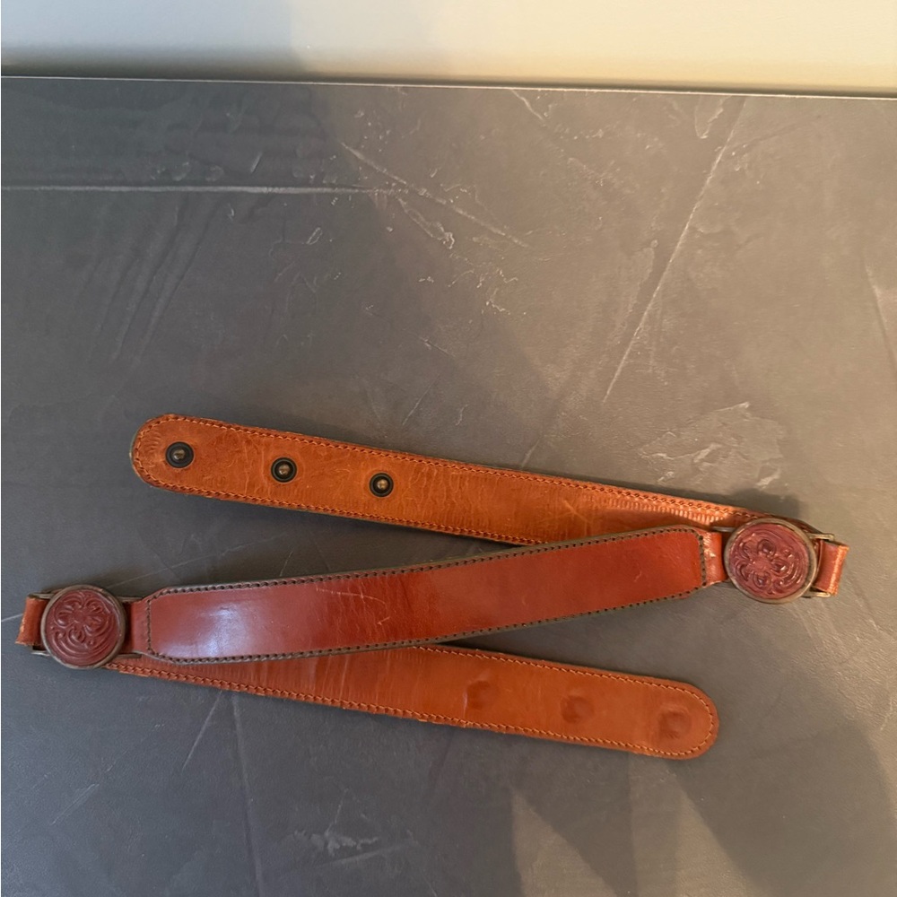 Les Copains 3 Cognac Leather Belt, Rare Vintage 80s, Size Sm to Med
